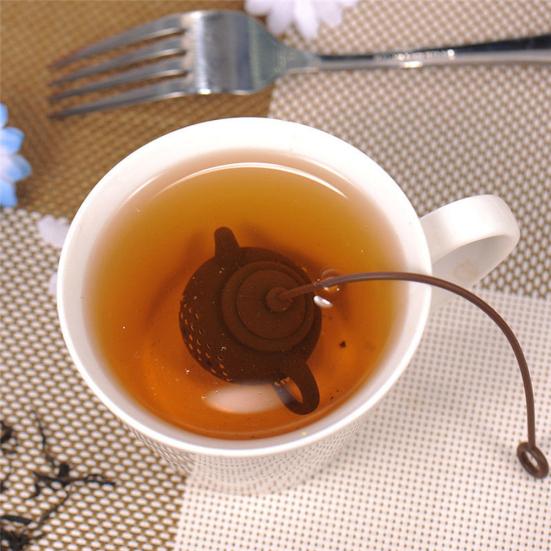 Teapot-Shape Tea Maker Infuser Strainer Silicone Bag Leaf Filter Diffuser Tool