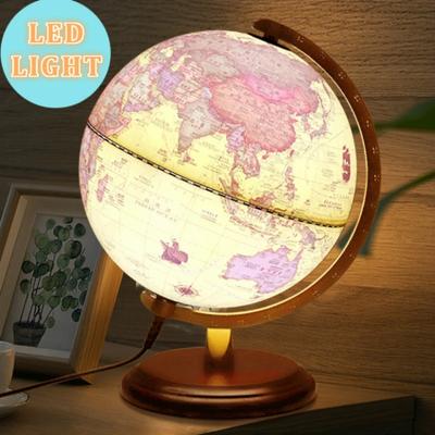 20/25/32cm retro LED mapa světa, zeměkoule, 360stupňová otočná mapa světa, v angličtině a čínštině, stolní dekorace, stolní lampa