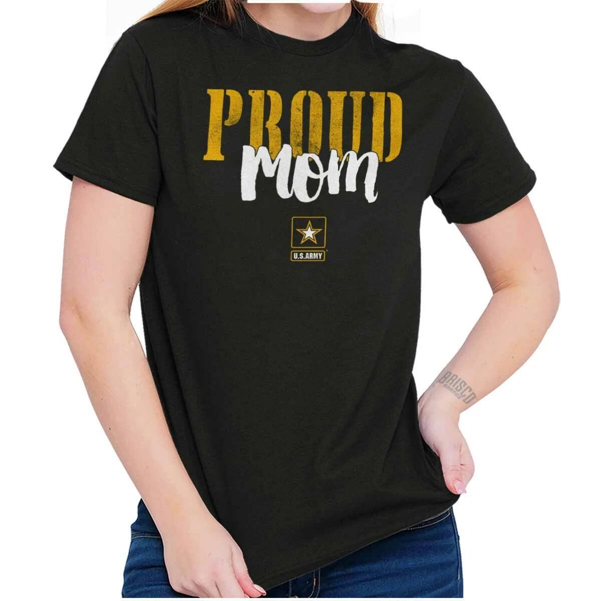 US Army Proud Mom Military Logo Womens Graphic Crewneck T Shirt Tee XXXL