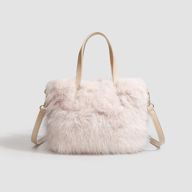 Simple Carry-on Plush Bag Women's Fashion Fluffy Shoulder Bag Ocean Fashion with Crossbody Fur Bag