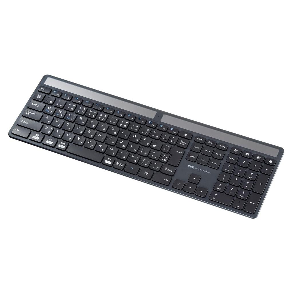 SANWA SUPPLY Solar Charging Bluetooth Keyboard SKB-BTEC1BK