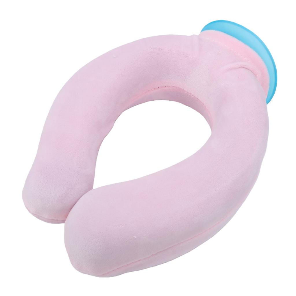 U Shaped Hot Water Bottle PVC Neck Hot Water Bottle Heating Pad with Detachable Cloth Cover Pink 900ml