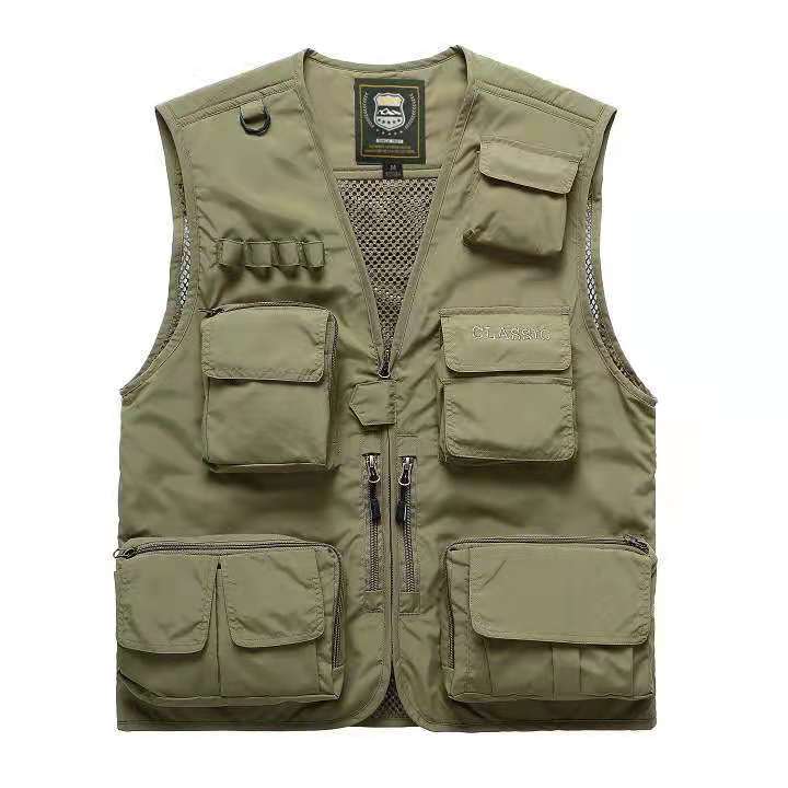 Hunting Vest For Men  New Spring Outdoor Multi-Pocket Fishing Photography Lightweight V-Neck Plus Size High Quality