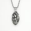 1pc Hip Hop Heart-shaped Pendant Retro Silver Gold Color Charms 316L Stainless Steel Accessories for Man Woman Jewelry Findings