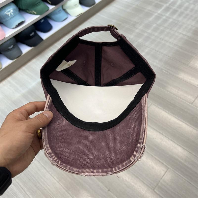 New Worn Hole Washed Deep Hat Versatile Old Casual Dome Women's Soft Top Baseball Cap