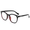 Retro round Frame Plain glasses Blue plating film Glasses Ultralight Men Women Fashion Blue Light Blocking Glasses Eyewear