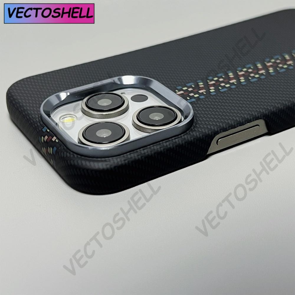 Luxury Carbon Fiber Slim Case For iPhone 17 13 14 15 16 Pro Max Shockproof Alloy Lens Camera Protective Ultra Thin Hard PC Cover