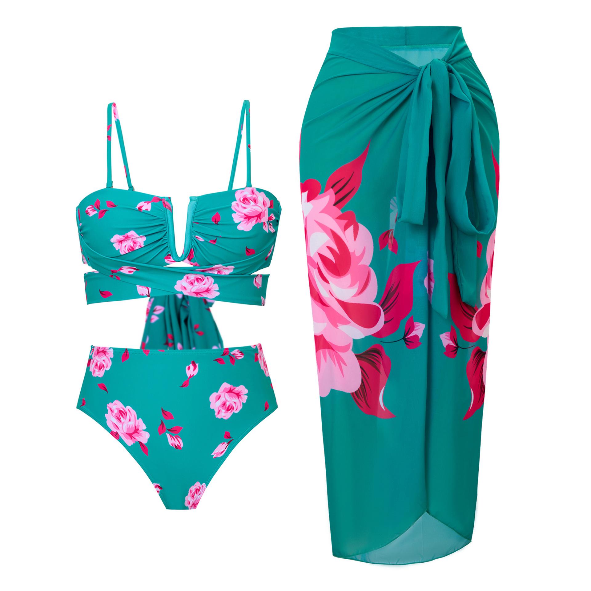 

Trendy Three-Piece Bikini Set: Sexy, Stylish Swimwear for Women One Size