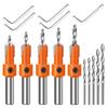 AD23-5 PCS Quick Change 8Mm Adjustable Countersink Drill Bit Set Orange Countersink Drill Bit With 5Pcs Replaceable Drill Bits