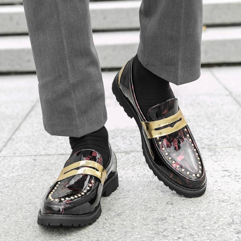 White Luxury Man Dress Shoes Size 38-46 Glitter Leather Casual Shoes Men Low-heel Wedding Shoes for Men zapatos de vestir hombre