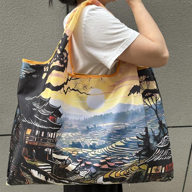 Large-capacity Portable Ladies Backpack, Foldable In a Variety of Patterns, Fashionable Portable Fitness Shopping Bag, Suitable for Daily