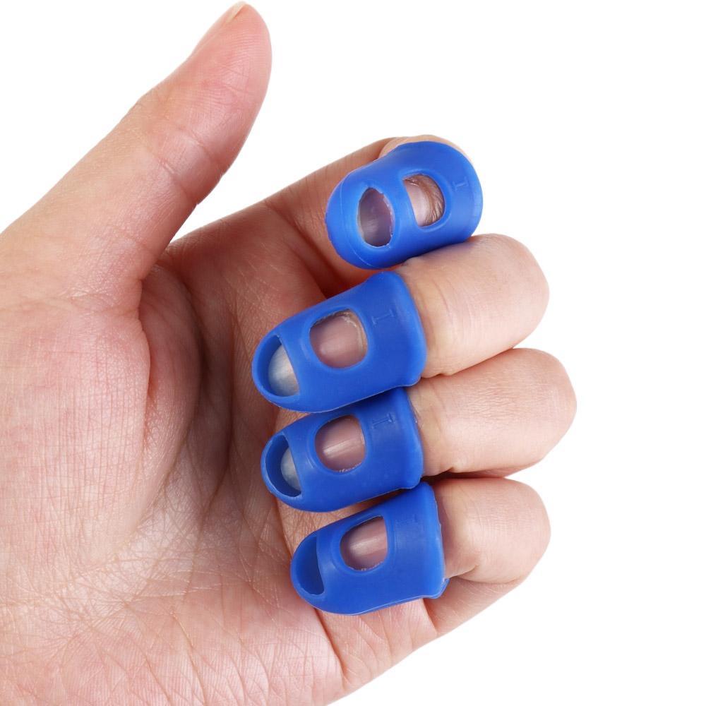4pcs/set Non-Slip Guitar Fingertip Protectors Rubber Thimble Silicone Finger Guards   Unisex