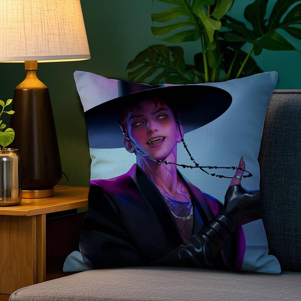 Saja Boys K-Pop Dämonen H-Jäger Kissenbezug Plüschstoff Weich Beidseitiger Druck Sofakissenbezug Wurfkissenbezüge