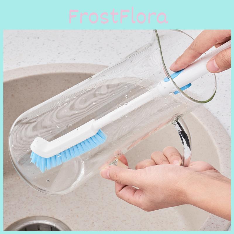 Right Angle Cleaning Brush With Long Handle For Cup Bottle Kitchen Scrubber