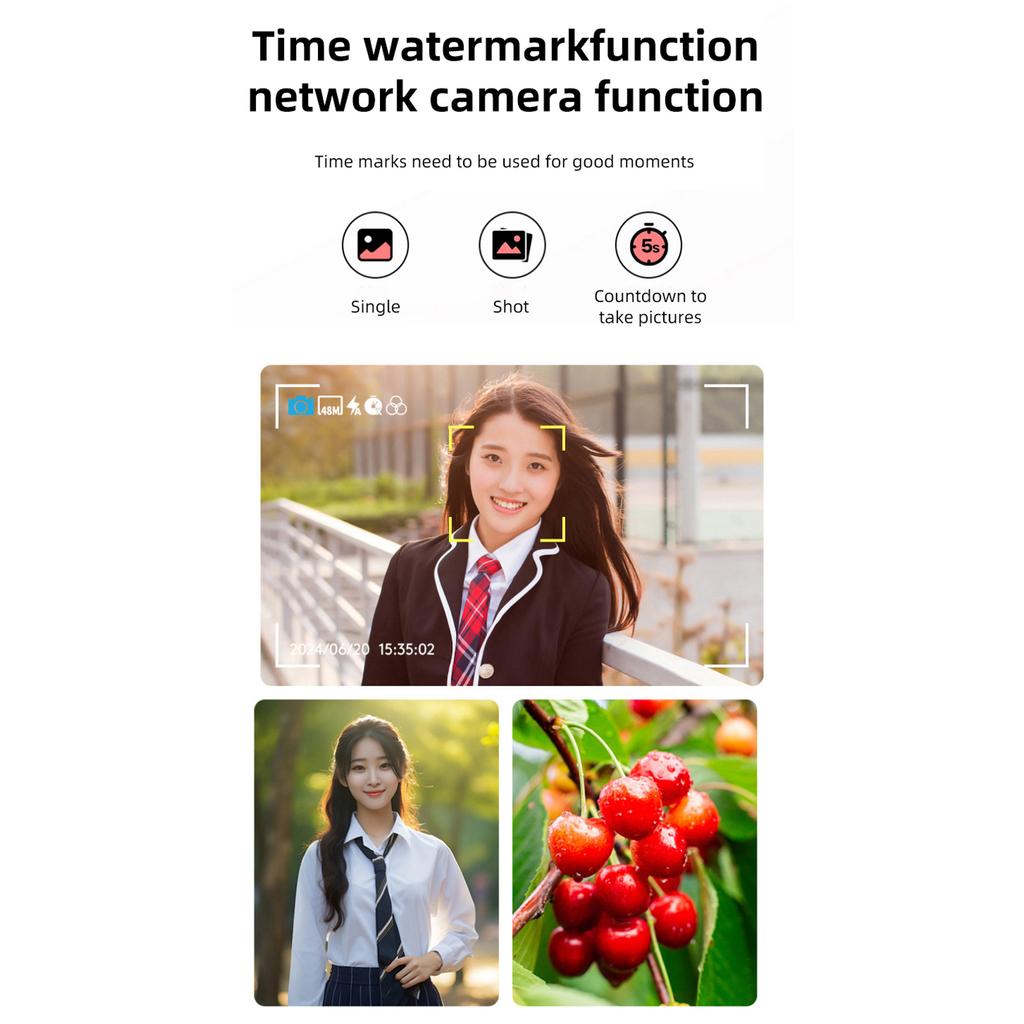 Digital Camera Retro 1080P 2MP HD Type C Rechargeable Travel Camera with Color Screen for Campus Life Recording