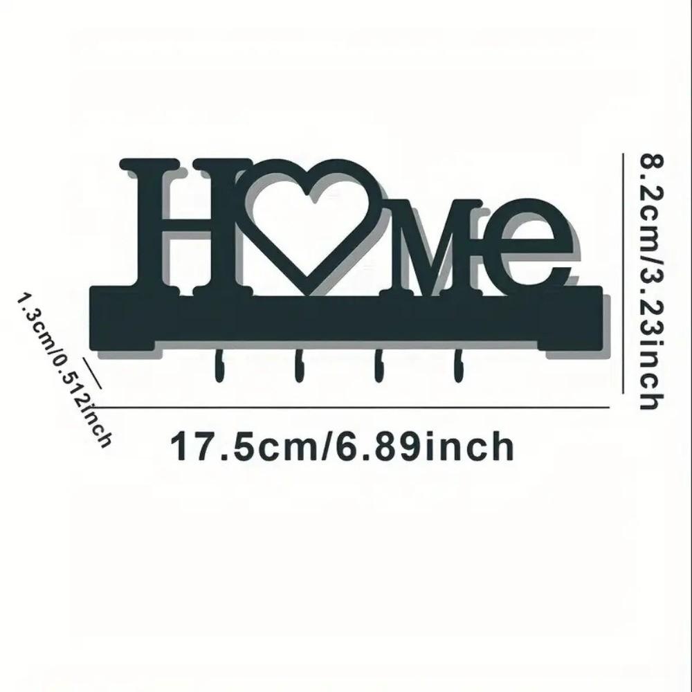 No-Drill Key Rack Iron Material Key Wall Hook Durable Wall Mounted Key Holder  Living Room