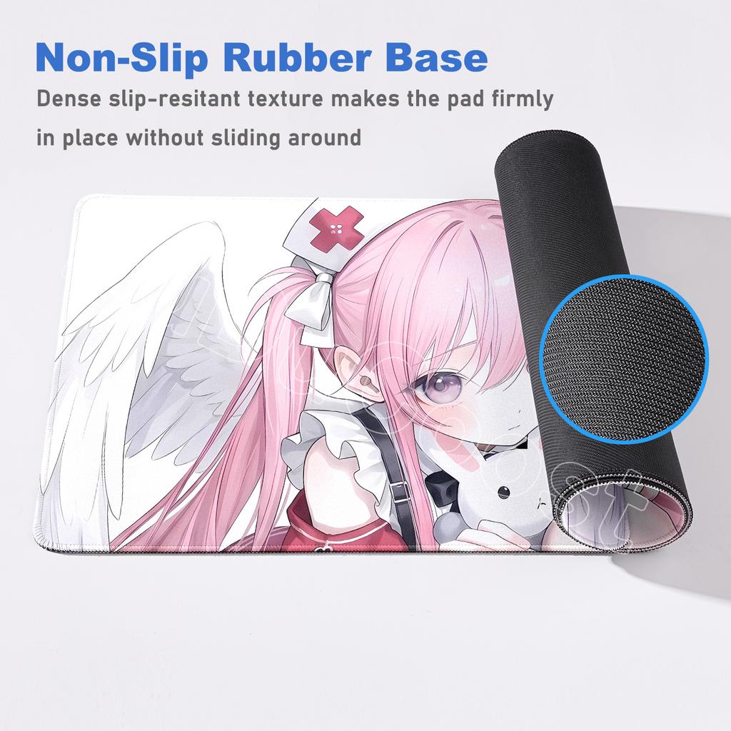 Süße Anime Rosa Mädchen Schreibtischunterlage Cartoon Laptop Mauspads Büro Rutschfeste Große Mauspads Gamer PC Schrank Mauspads Computerpads