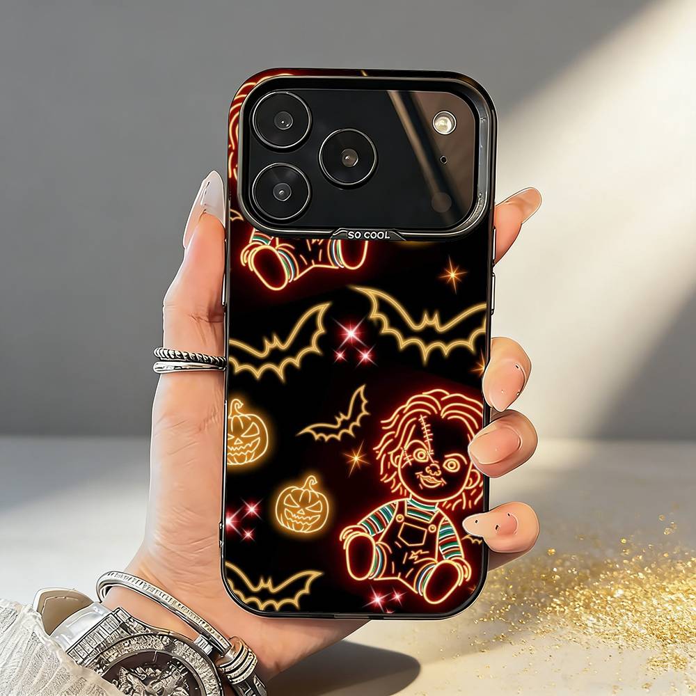 

F-Funny C-Chucky Phone Case For iPhone17 16 15 14 13 12 Pro Max Grey Black Matte Laser Metallic Aurora Funda iPhone15promax