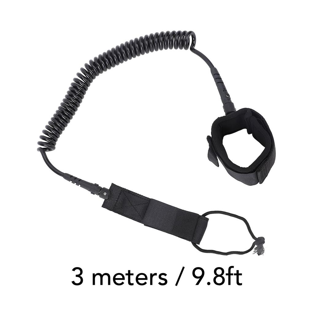 Surfboard Foot Leash 9.8ft Surf Leash Spiral TPU Coiled Stand Up Paddleboard Rope Surfboarding Ankle Strap 360 Degree Rotation
