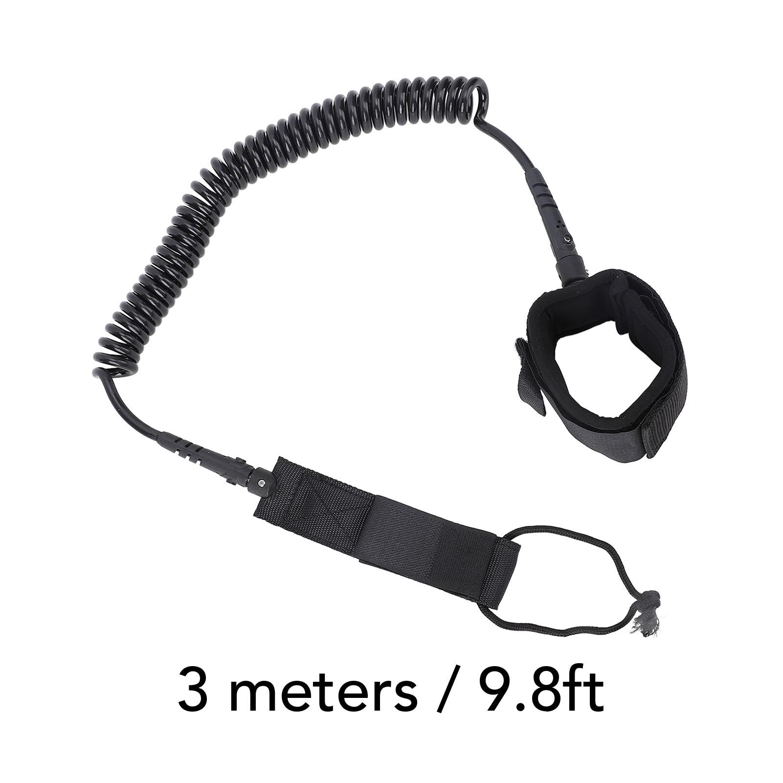 

Surfboard Foot Leash 9.8ft Surf Leash Spiral TPU Coiled Stand Up Paddleboard Rope Surfboarding Ankle Strap 360 Degree Rotation