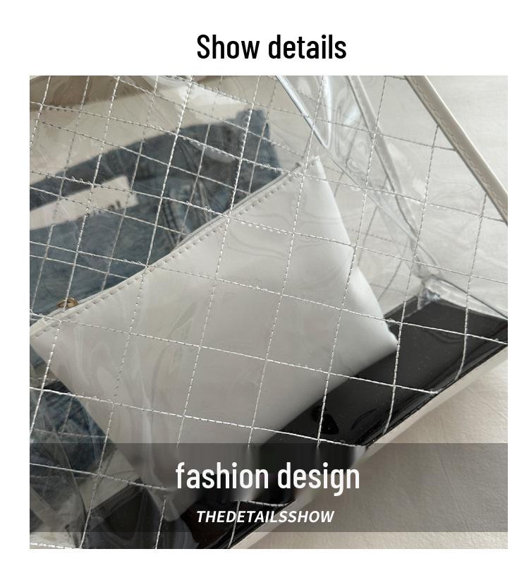 2024 Spring Women's Large PVC Transparent Tote - Casual Shoulder Bag, Summer Trend