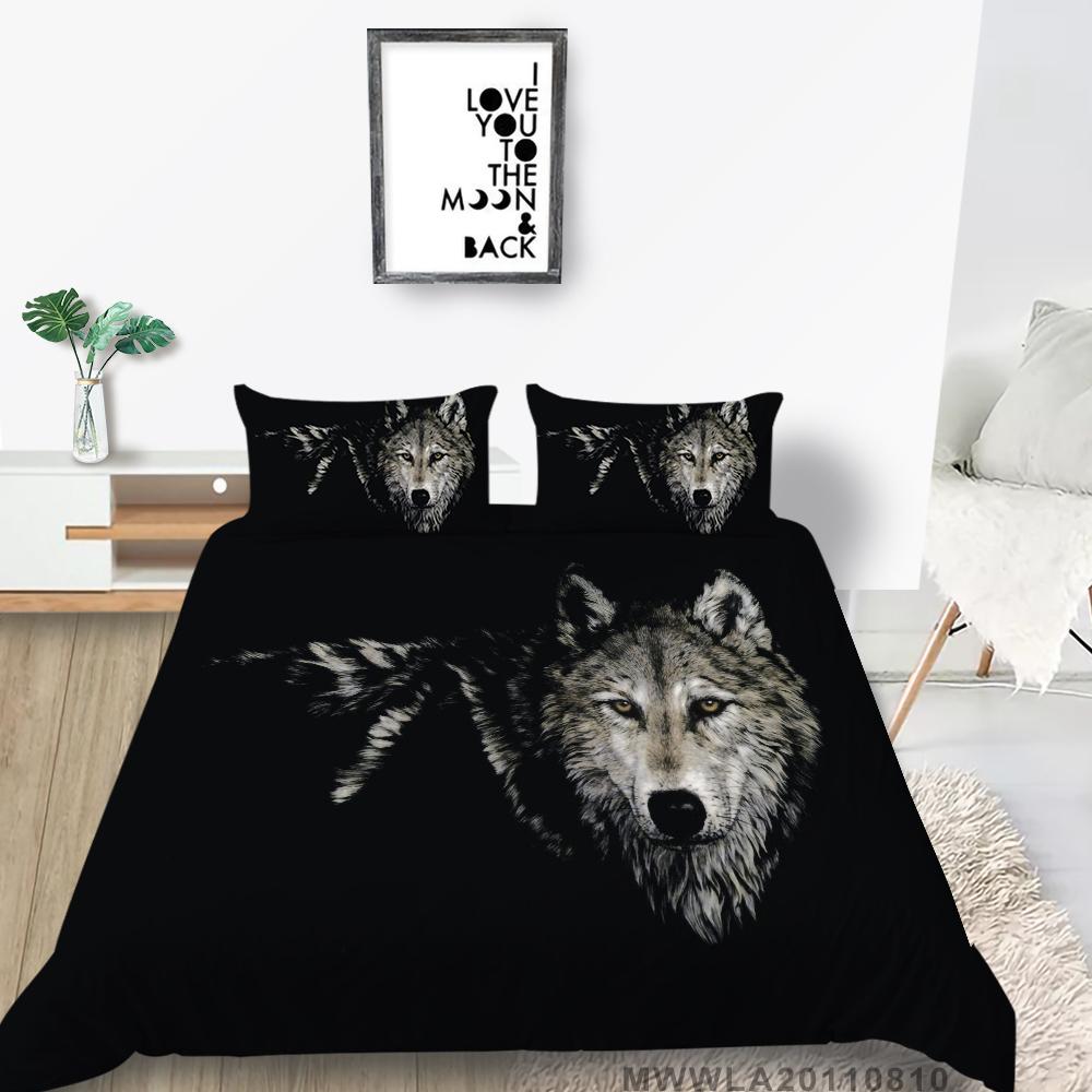 

Уникальный дизайн, комплект постельного белья King одного размера, комплект постельных принадлежностей, комплект одеял с 3D принтом волка Single 135x200cm