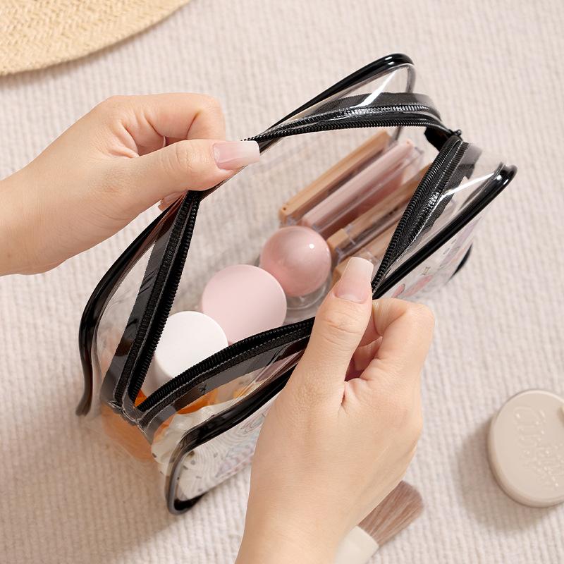 Travel Essential Cosmetics Storage Bag Transparent Makeup Bag Waterproof PVC Wash Bag Portable Large Capacity Clutch Bag Women Toiletry Bag