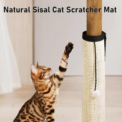 1 x natürliche Sisal-Kratzmatte für Katzen – schützt Möbel und schleift Krallen – Kratzmatte für Katzen im Innenbereich
