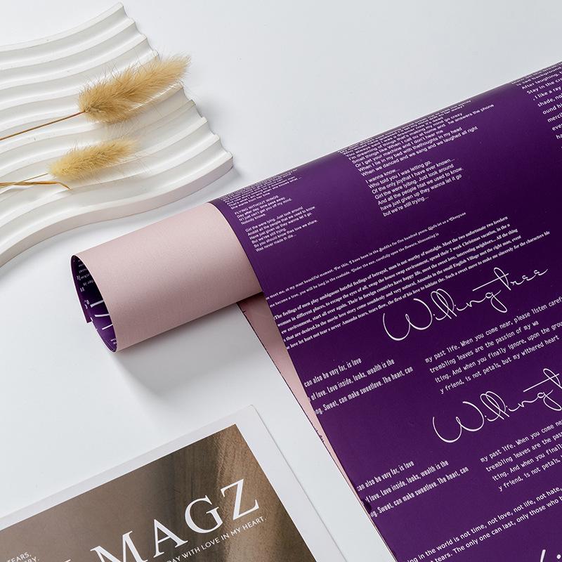 Bi-Color English & Hanji Floral Wrapping Paper for Bouquet Packaging