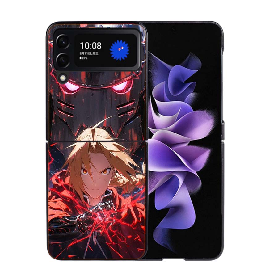 Anime F-Fullmetal A-Alchemist_ Brotherhood Phone Case For Samsung Z Flip 7 6 5G Galaxy Z Flip4 Z Flip5 Z Flip3 Coque Black Hard