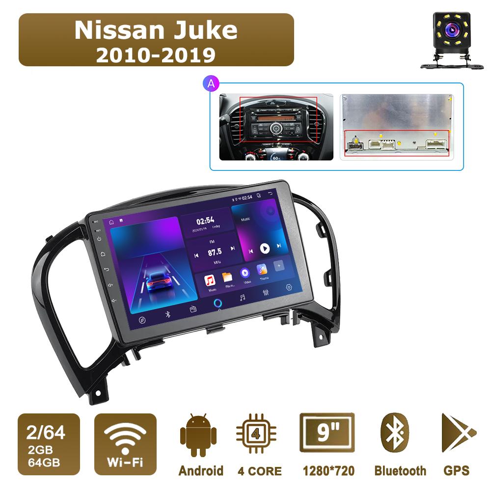 

Android Car-Play Car Radio For Nissan Juke 2010-2019 Multimedia Player Head Unit Stereo GPS Navigation BT WIFI,2+64GB A чёрный