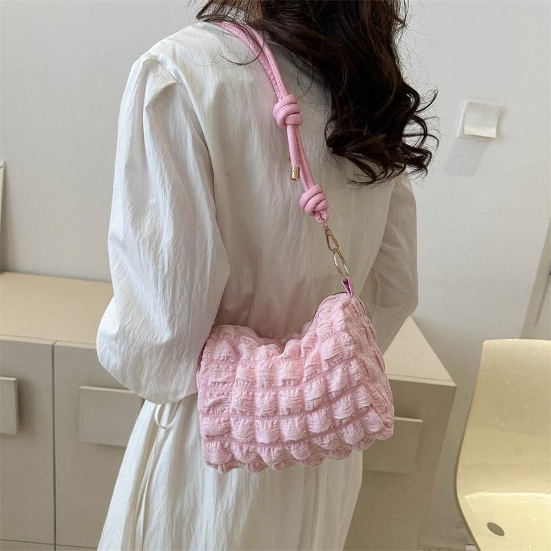 Trendy 2024 Summer Fashion Handbag Stylish Casual Tote Bag For Women In Black Green Cream Pink Coffee Colors