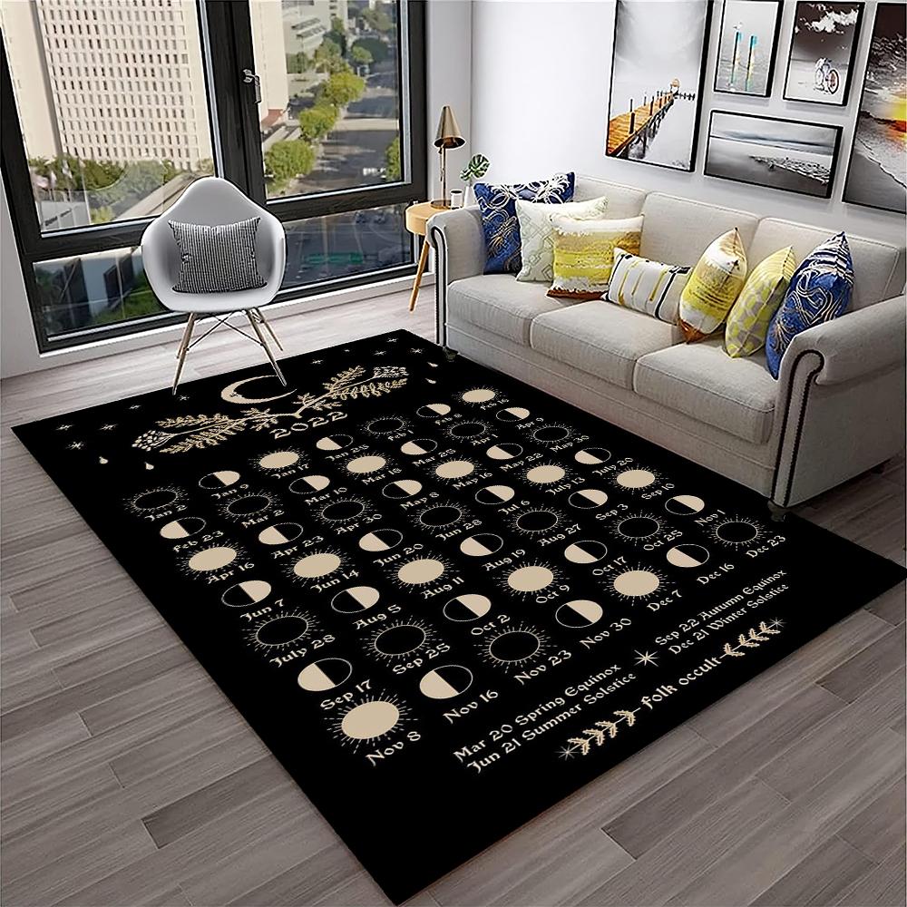 Gothic Ouija Tarot Witchcraft Horror Carpet Rug for Home Living Room Bedroom Sofa Doormat Decor,Kid Area Rug Non-slip Floor Mat