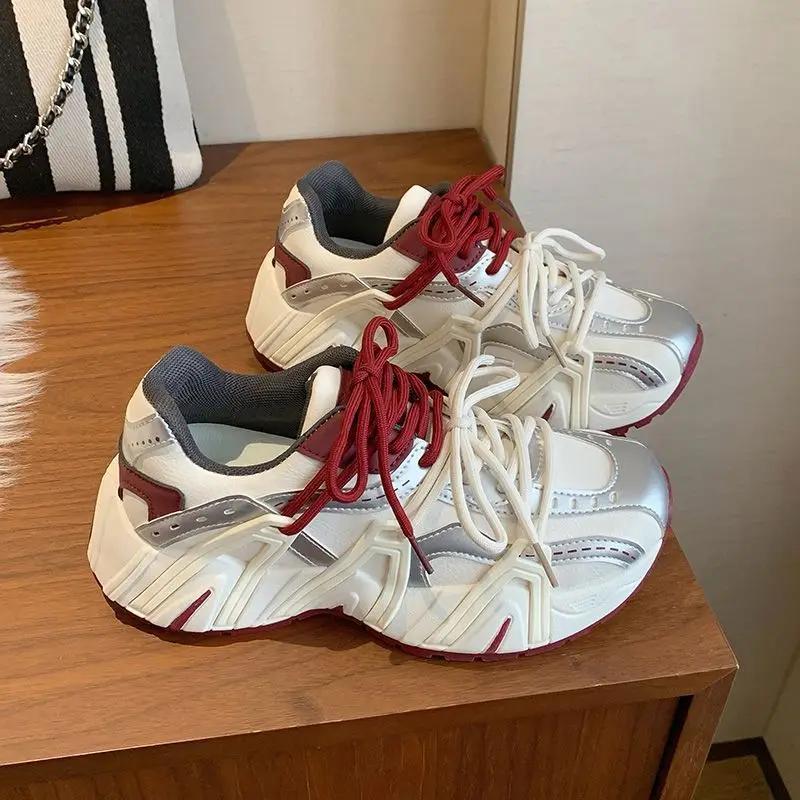 Fashion Original Casual High on Platform Women's Running Shoes Fashion 2025 Y2k Designer Luxury Aesthetic Korean Offer Ladies Footwear