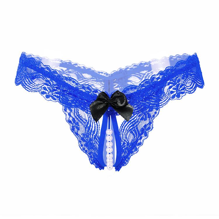 Women's Sexy Underwear Lace Seamless Thong Women's Sexy Pearl Thong Women's Crotchless Breathable Thong