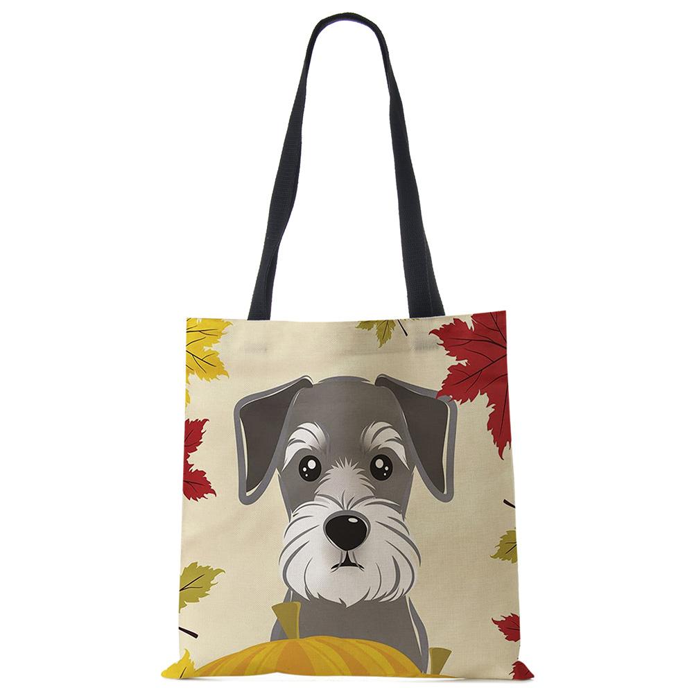 Schnauzer Dog Painting Handbags For Women Lady Korean Shoulder Bag Casual Shopping Shopper Bags Large Capacity CLE