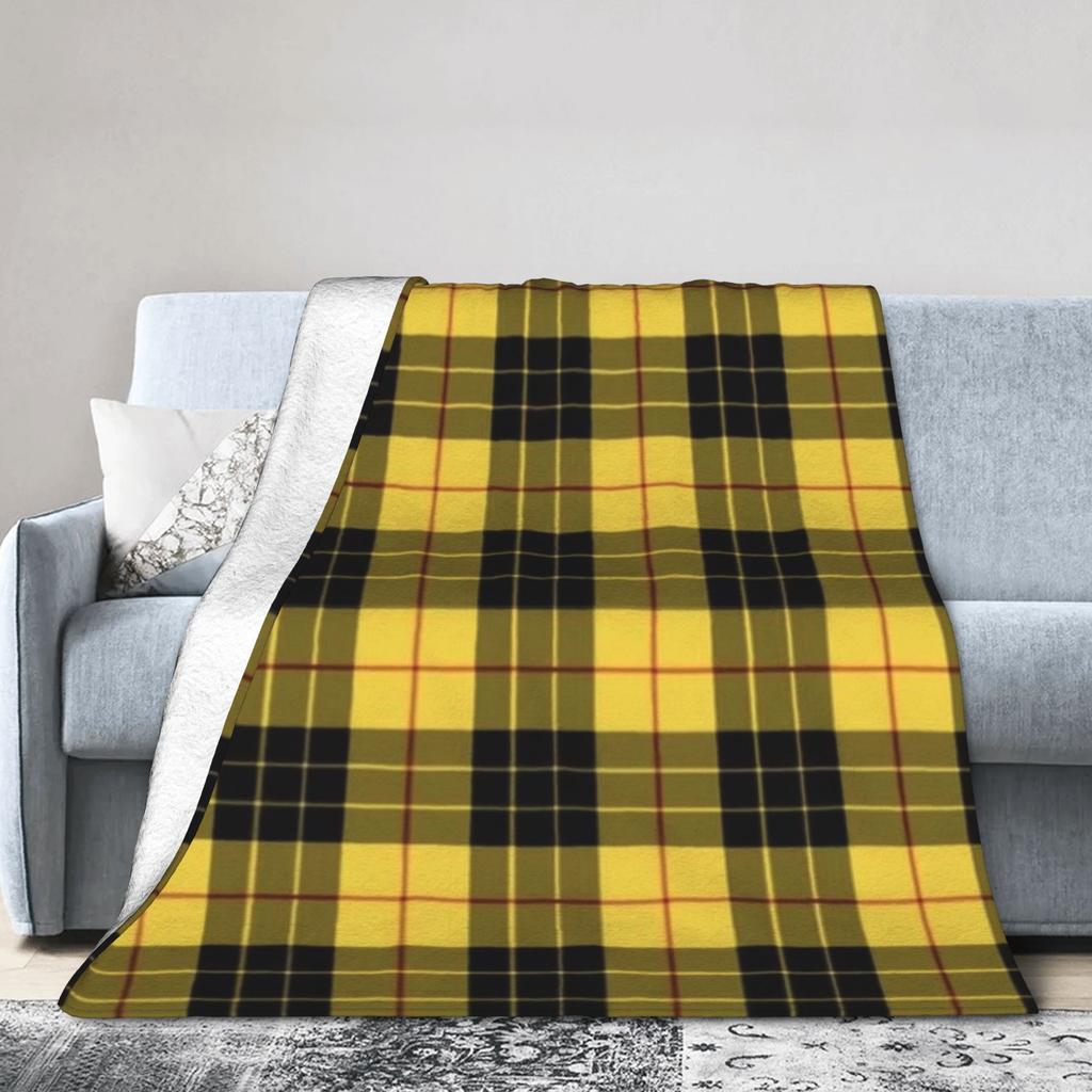 Soft Blanket Girls Boys Picnic Yellow Tartan Throw Blanket  Flannel Bedspread For Home Decor Novelty Sofa Bed Cover