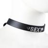 BDSM Random Shot Black Bondage Collar Neck Sleeve Adjustable Leather Necklace Tow Rope Erotic Sex Games Chastity Sex Toys