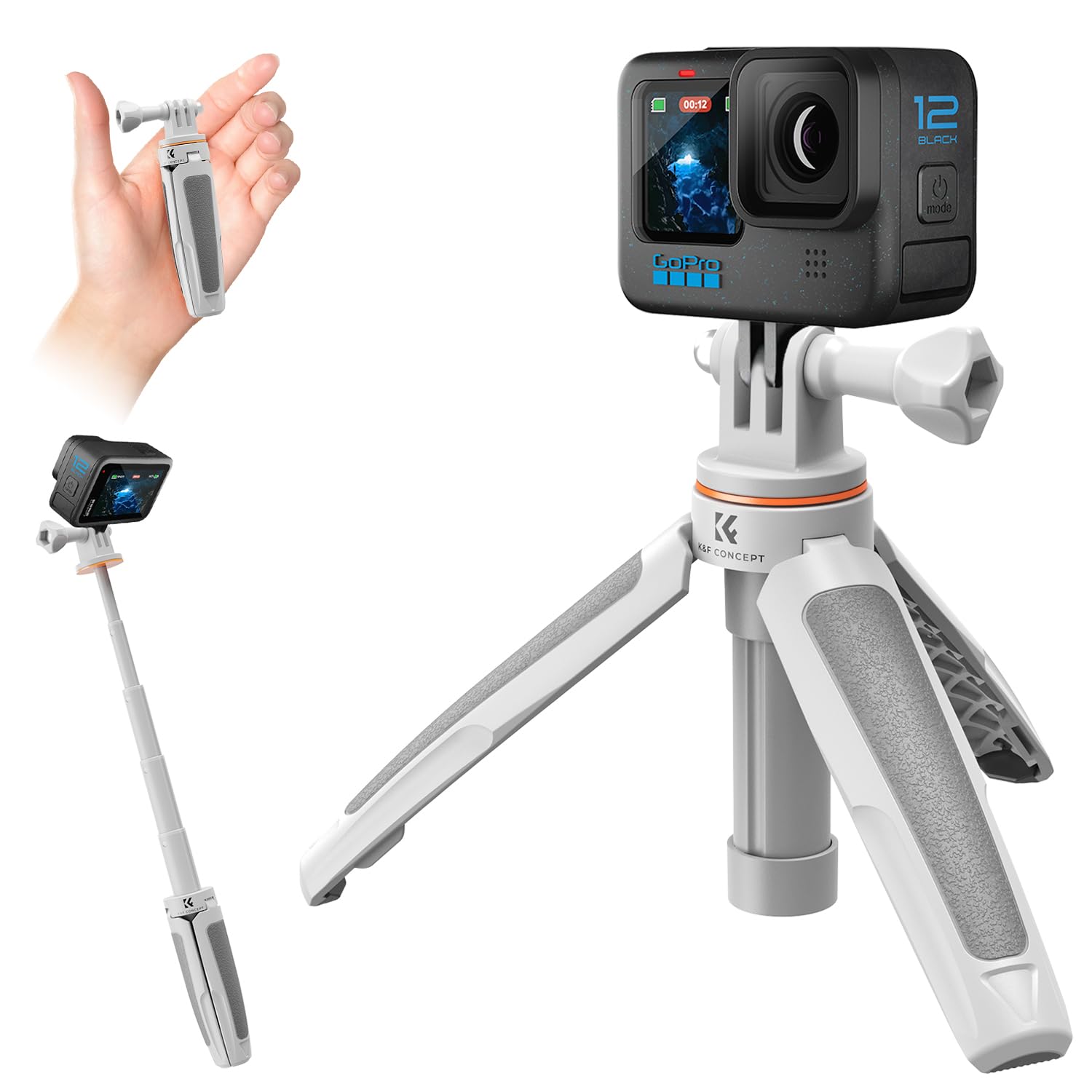 

Концептуальный мини-штатив для селфи-камеры, компактный и свободный, нагрузка 2 кг, экшн-камера GoPro, совместимая с GoPro Osmo 360 K&F GoPro, палка, штатив, 32 см,