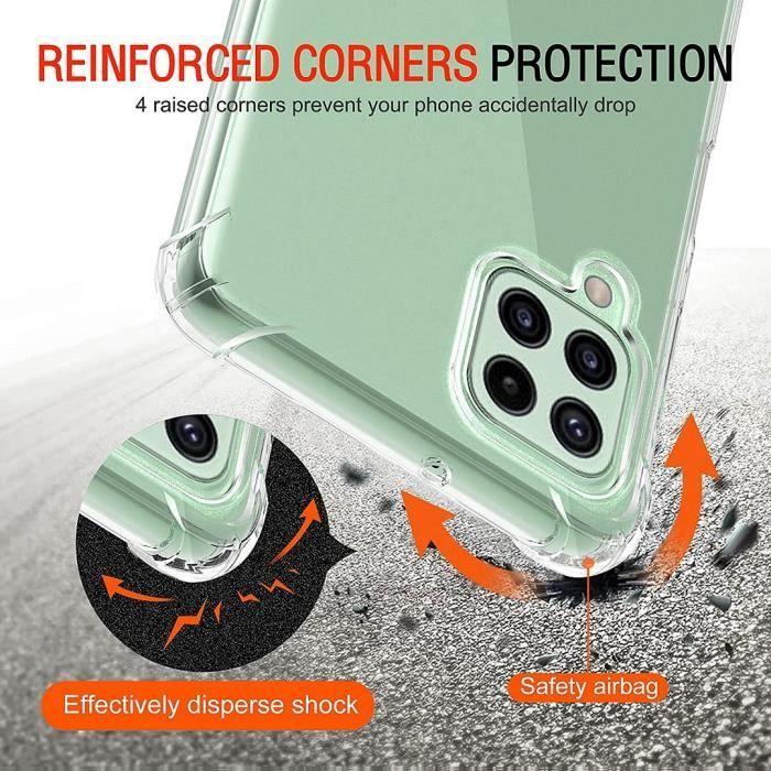 Coque Transparente PROSHOP pour Samsung Galaxy A22 5G - Protection 4 Coins Renforcée + Verre Trempé