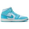 Air Jordan 1 Mid SE Ice Blue Women Sneakers Black Sail Dark-Powder-Blue DV1302-400