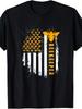 Beekeeper American Flag Bee Graphic Mens Cotton TShirt Casual Short Sleeve Tee
