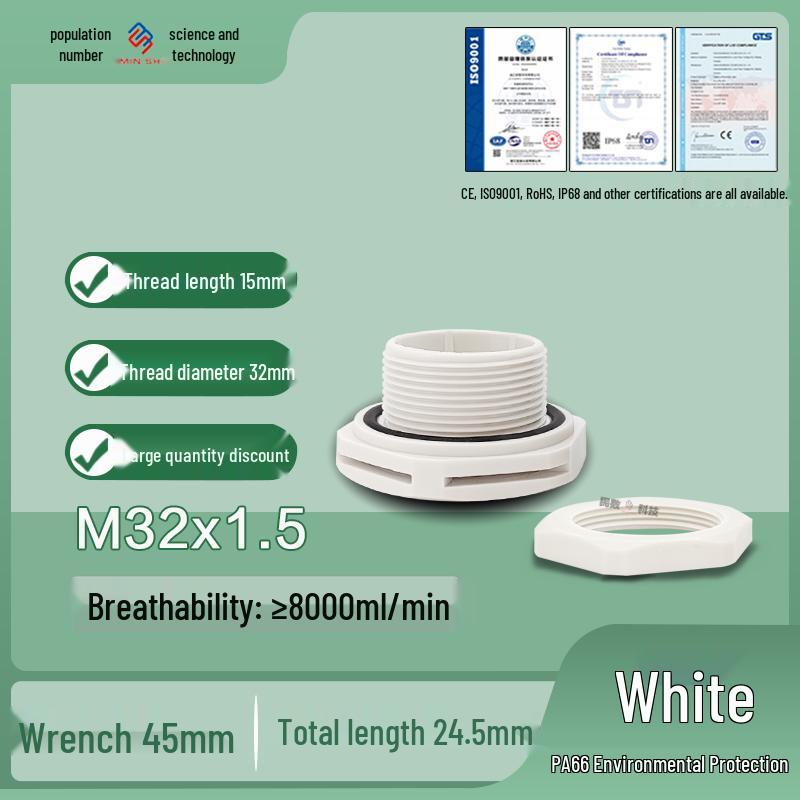 M12 Waterproof Breathable Nylon Automatic Vent and Pressure Relief Valve for Fermentation