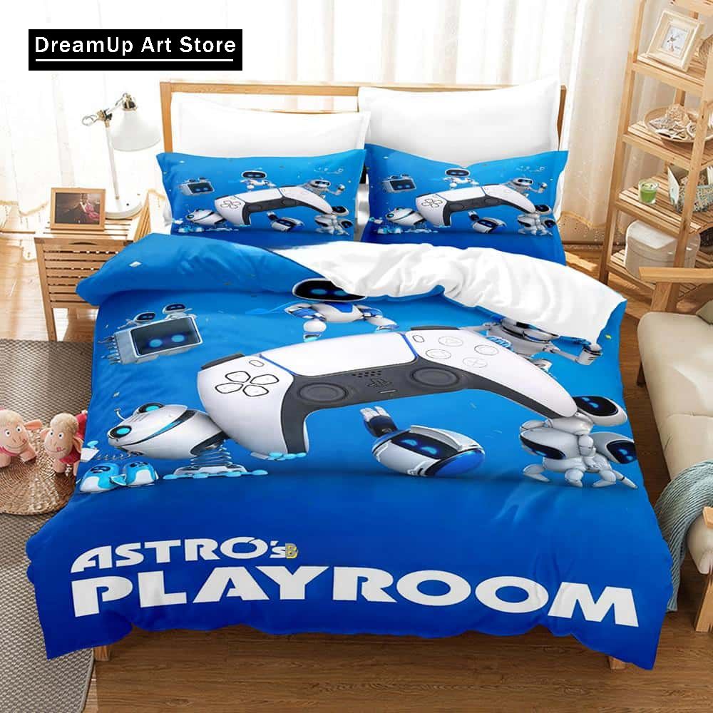 3D tisk Anime Astro Bot Ložní souprava Single Twin Full Queen King Size Postel Dospělý/Dětská ložnice Sady povlečení na peřinu Bytový textil