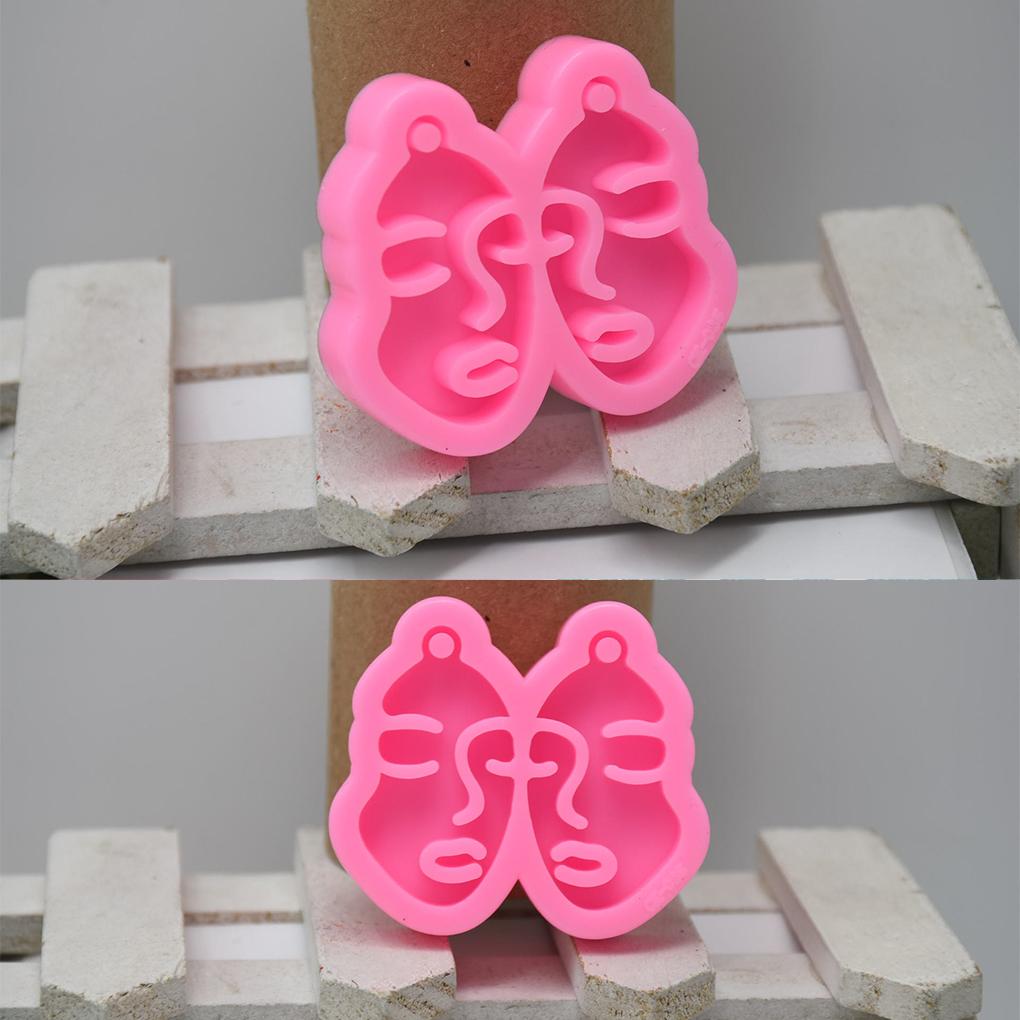 Silicone Molds Girl Face Shape Keychain Decoration Jewelry Accessories Pendant Making Tool Handicraft Casting Mould Girls Female