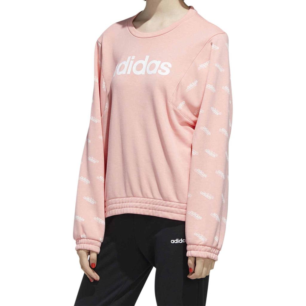 Adidas Round Neck Sports Comfortable Long Sleeve Sweatshirt Women sweatshirt Pink FM6184