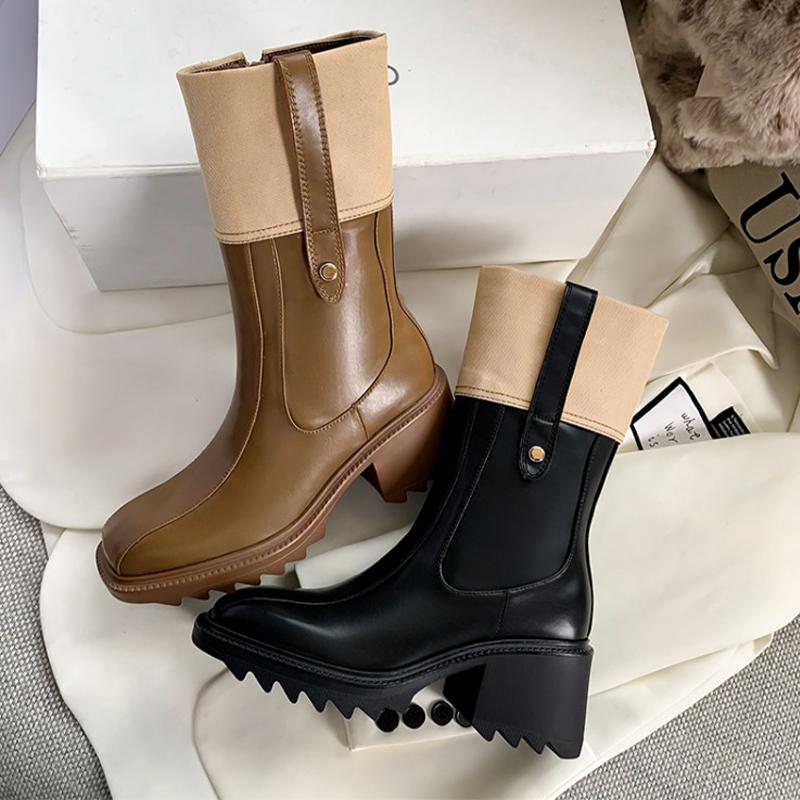 2026 New High Heels Ankle Boots for Women Chunky Fashion Luxury Shoes Designer Dress Winter Botas Pumps Elegant Boots De Mujer