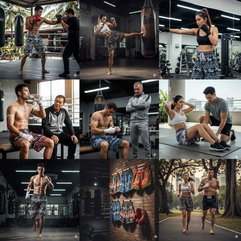 Elephant Pants Boxing Muay Thai Kickboxing Shorts Training Print Elastic Waistband Quick Dry Martial Art Boxer Unisex Men Women Workout Streetwear