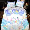 Cute Puppy Three-Piece Quilt Cover Digital Printing Bedding Set Cartoon Character Bed Cover