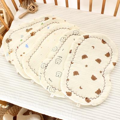INS-style Newborn Baby Gauze Cloud-shaped Pillow U-shaped Cotton-filled Pillow, Baby Pillowcase, Anti-spit-up Mat, Flat Pillow